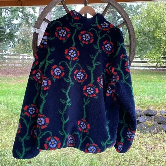 NWT Rowing Blazers for Target Men’s Rose print fleece zip up jacket in a XXL. - Picture 7 of 13